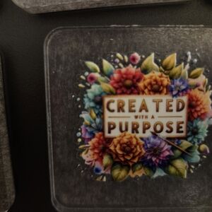 Floral 'Created With A Purpose' Decorative Magnet - Multicolor